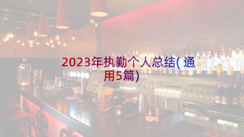 2023年执勤个人总结(通用5篇)