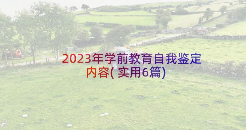 2023年学前教育自我鉴定内容(实用6篇)