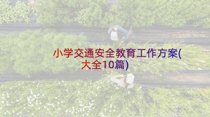 小学交通安全教育工作方案(大全10篇)