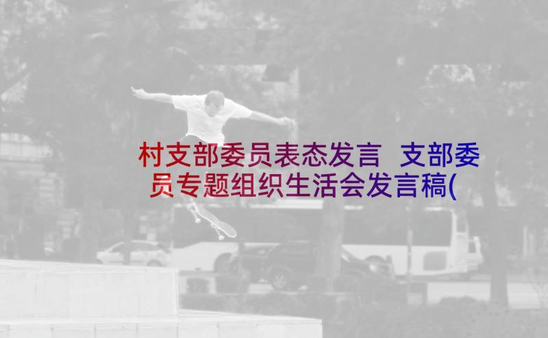 村支部委员表态发言 支部委员专题组织生活会发言稿(优秀5篇)