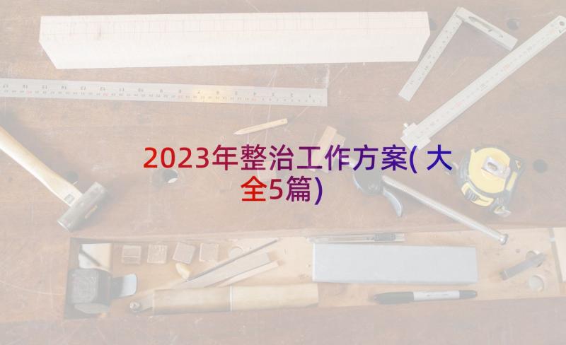 2023年整治工作方案(大全5篇)