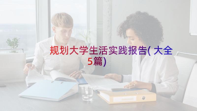 规划大学生活实践报告(大全5篇)