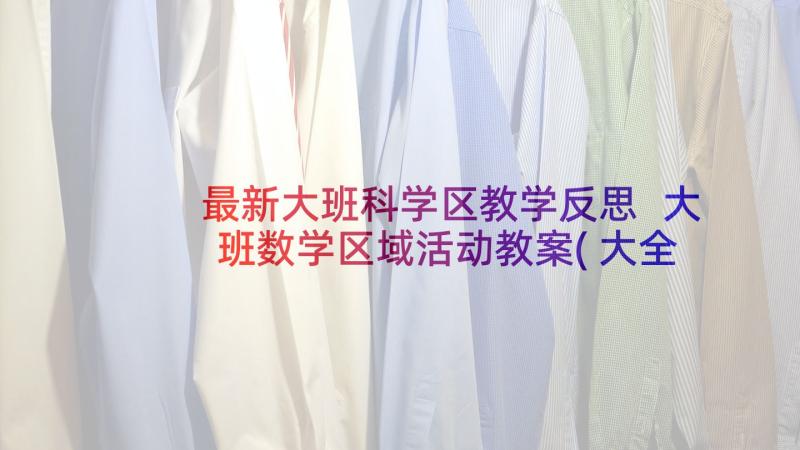 最新大班科学区教学反思 大班数学区域活动教案(大全5篇)