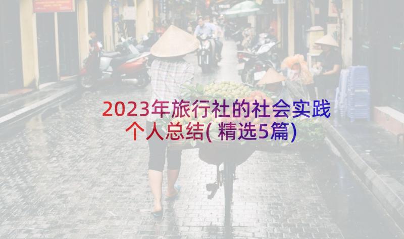 2023年旅行社的社会实践个人总结(精选5篇)