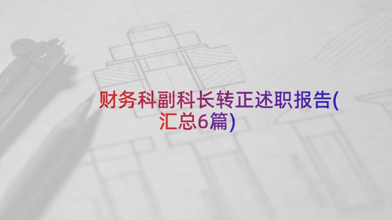 财务科副科长转正述职报告(汇总6篇)