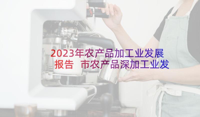 2023年农产品加工业发展报告 市农产品深加工业发展情况的调研报告(汇总5篇)