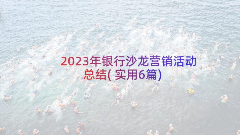 2023年银行沙龙营销活动总结(实用6篇)