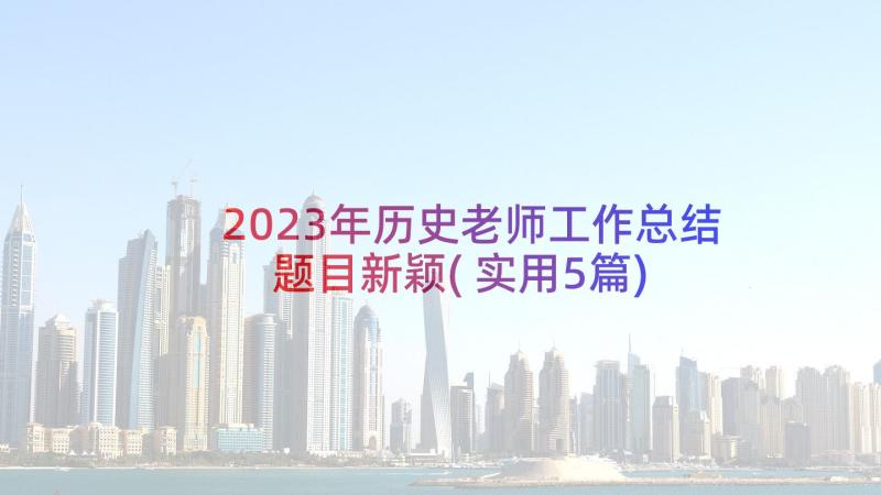 2023年历史老师工作总结题目新颖(实用5篇)