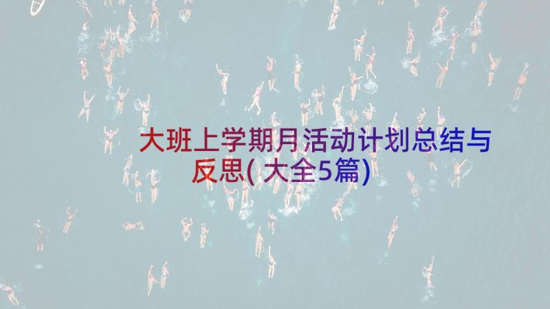 大班上学期月活动计划总结与反思(大全5篇)