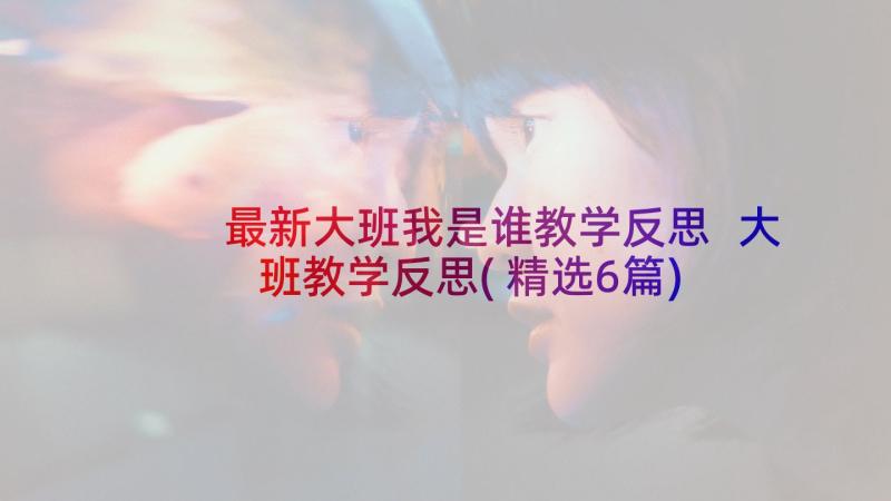 最新大班我是谁教学反思 大班教学反思(精选6篇)