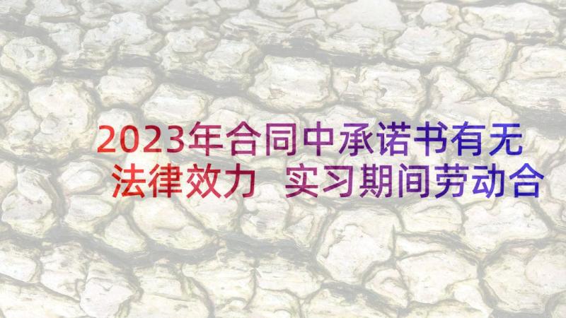 2023年合同中承诺书有无法律效力 实习期间劳动合同(精选7篇)