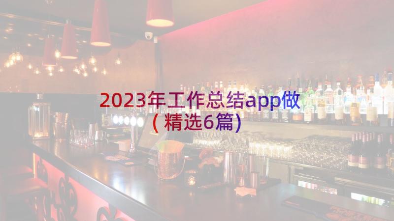 2023年工作总结app做(精选6篇)