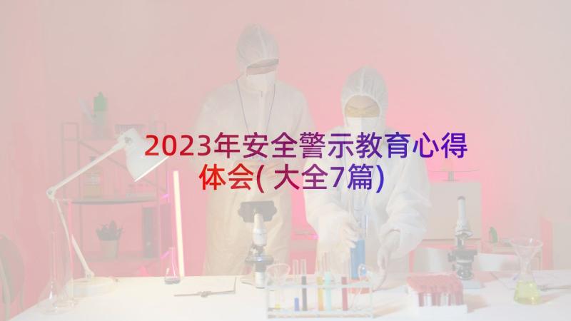 2023年安全警示教育心得体会(大全7篇)