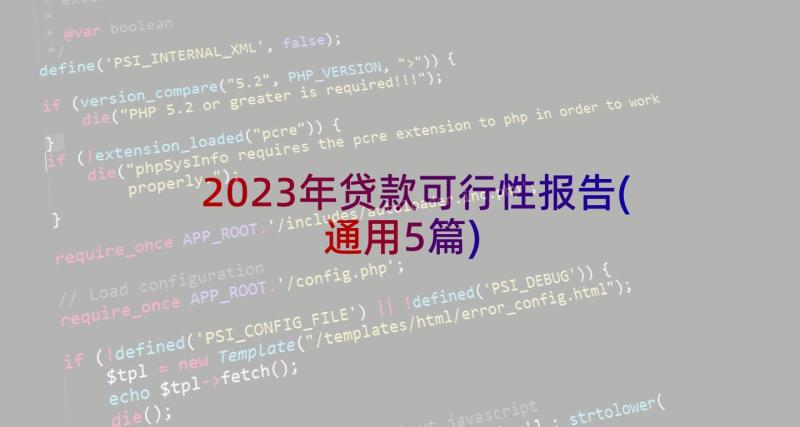 2023年贷款可行性报告(通用5篇)