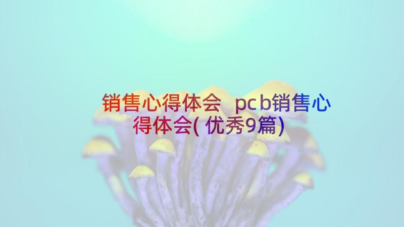 销售心得体会 pcb销售心得体会(优秀9篇)