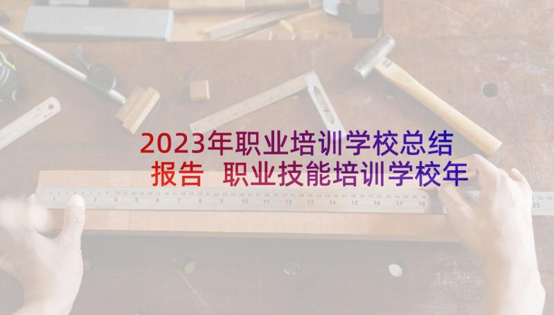 2023年职业培训学校总结报告 职业技能培训学校年度工作总结报告(汇总5篇)