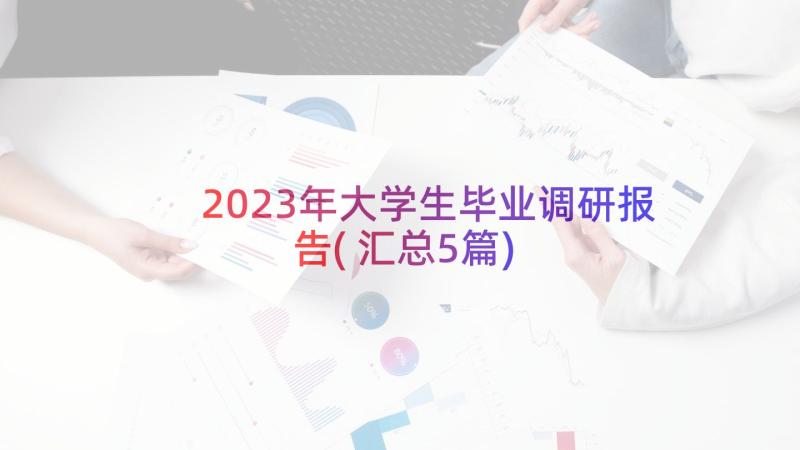 2023年大学生毕业调研报告(汇总5篇)