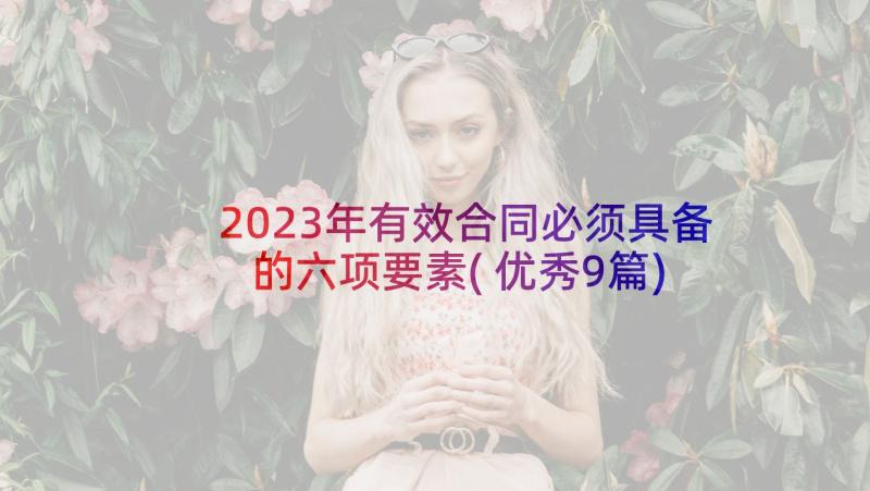 2023年有效合同必须具备的六项要素(优秀9篇)