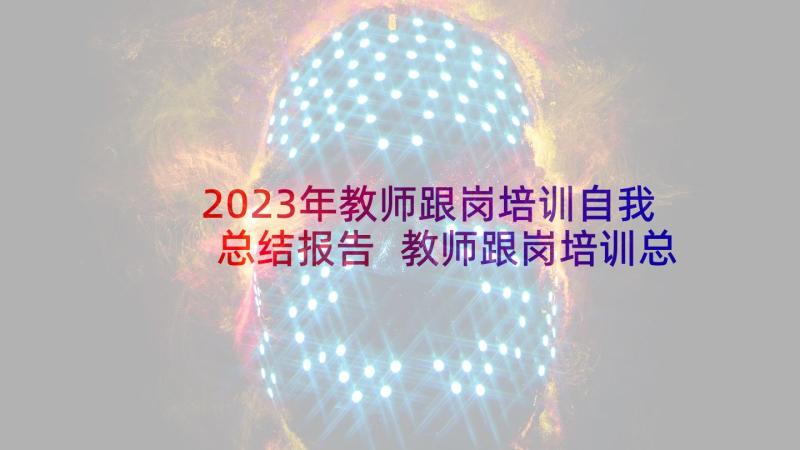 2023年教师跟岗培训自我总结报告 教师跟岗培训总结(优秀7篇)