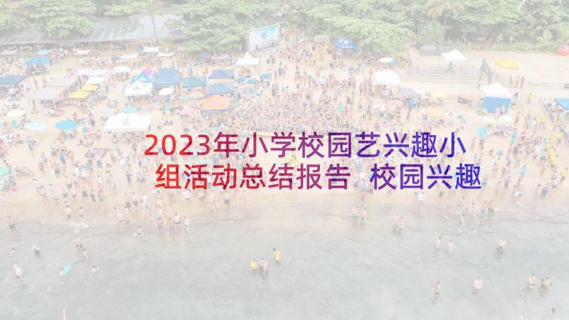 2023年小学校园艺兴趣小组活动总结报告 校园兴趣小组活动总结(大全8篇)