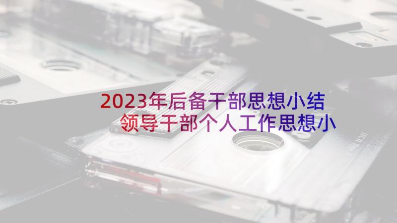 2023年后备干部思想小结 领导干部个人工作思想小结(大全5篇)