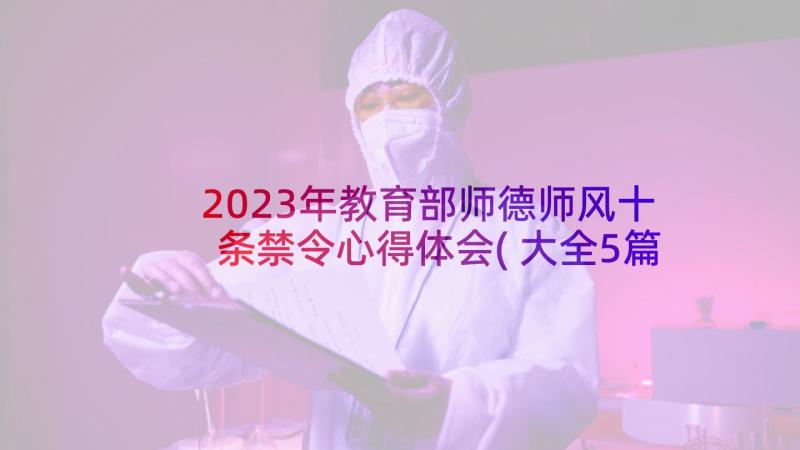 2023年教育部师德师风十条禁令心得体会(大全5篇)