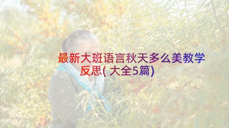 最新大班语言秋天多么美教学反思(大全5篇)