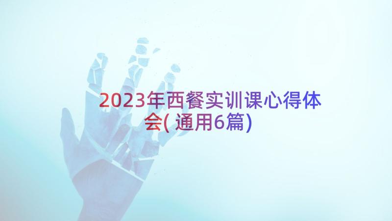 2023年西餐实训课心得体会(通用6篇)