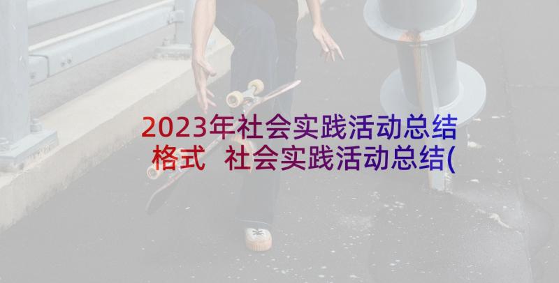 2023年社会实践活动总结格式 社会实践活动总结(实用5篇)