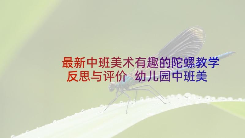 最新中班美术有趣的陀螺教学反思与评价 幼儿园中班美术教案有趣的圆及教学反思(模板5篇)