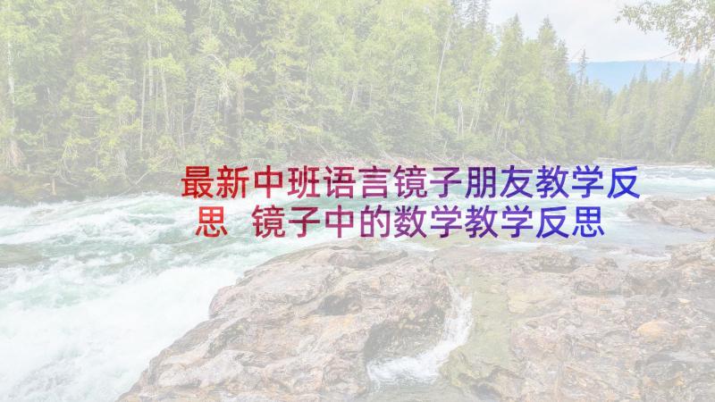 最新中班语言镜子朋友教学反思 镜子中的数学教学反思(通用5篇)