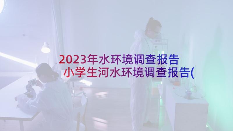 2023年水环境调查报告 小学生河水环境调查报告(模板5篇)