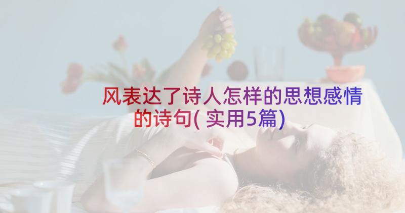 风表达了诗人怎样的思想感情的诗句(实用5篇)