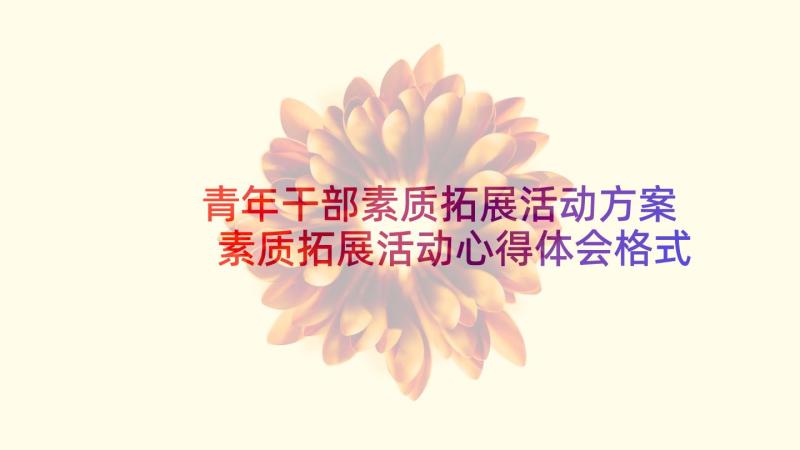 青年干部素质拓展活动方案 素质拓展活动心得体会格式(汇总10篇)