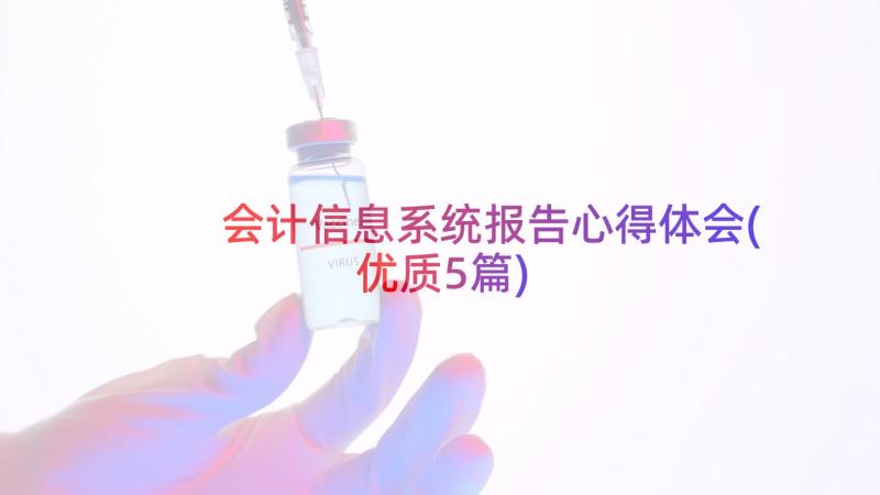 会计信息系统报告心得体会(优质5篇)