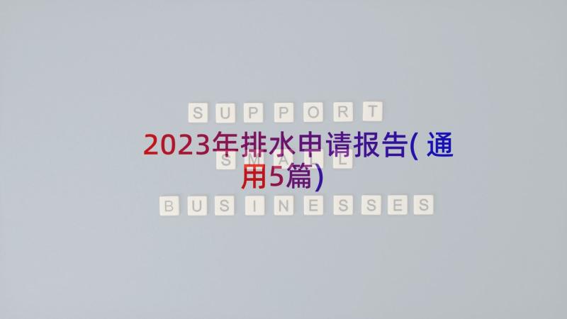 2023年排水申请报告(通用5篇)