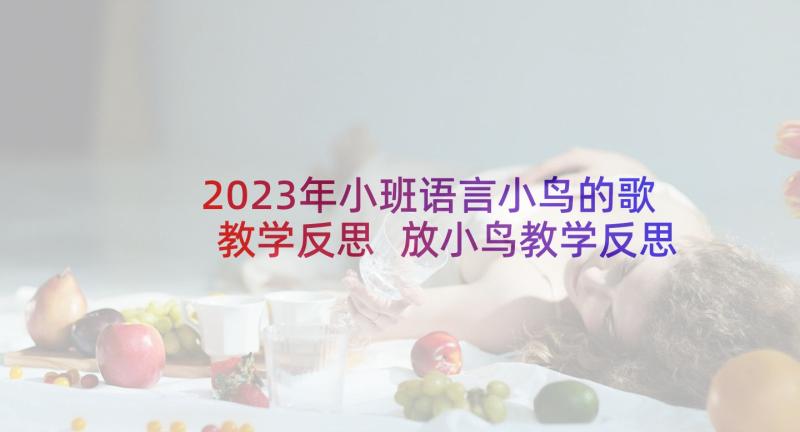 2023年小班语言小鸟的歌教学反思 放小鸟教学反思(通用8篇)