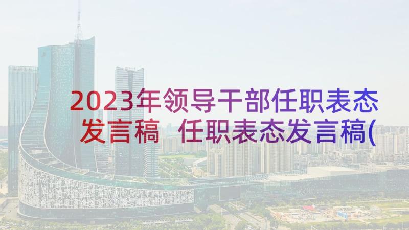 2023年领导干部任职表态发言稿 任职表态发言稿(优秀6篇)