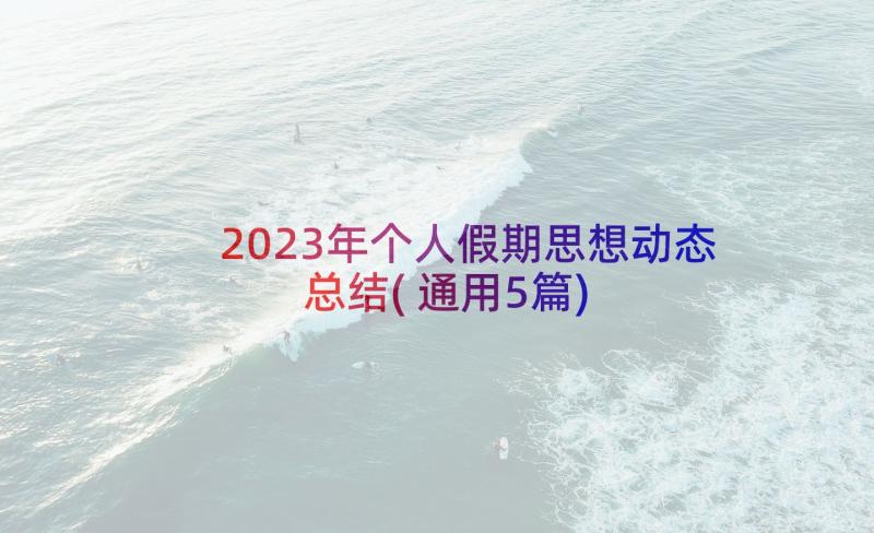 2023年个人假期思想动态总结(通用5篇)