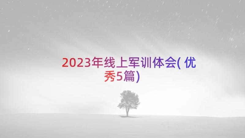 2023年线上军训体会(优秀5篇)