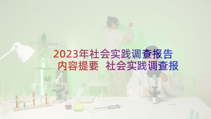 2023年社会实践调查报告内容提要 社会实践调查报告(优秀9篇)