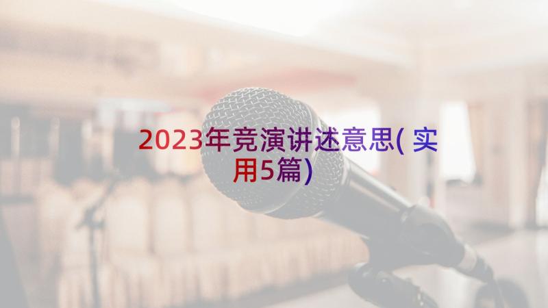 2023年竞演讲述意思(实用5篇)