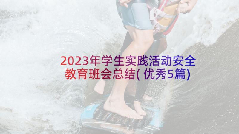 2023年学生实践活动安全教育班会总结(优秀5篇)