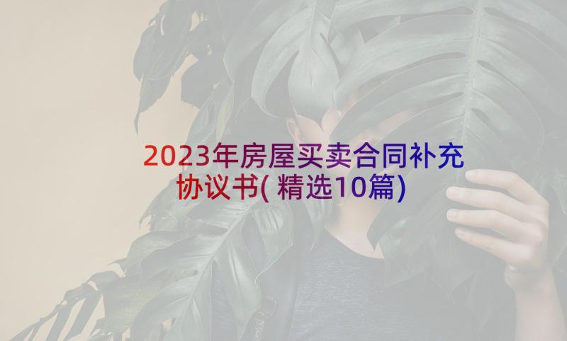 2023年房屋买卖合同补充协议书(精选10篇)