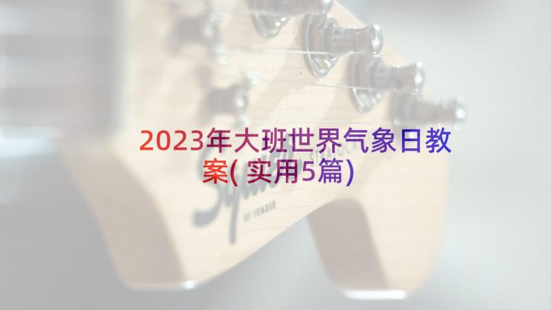 2023年大班世界气象日教案(实用5篇)