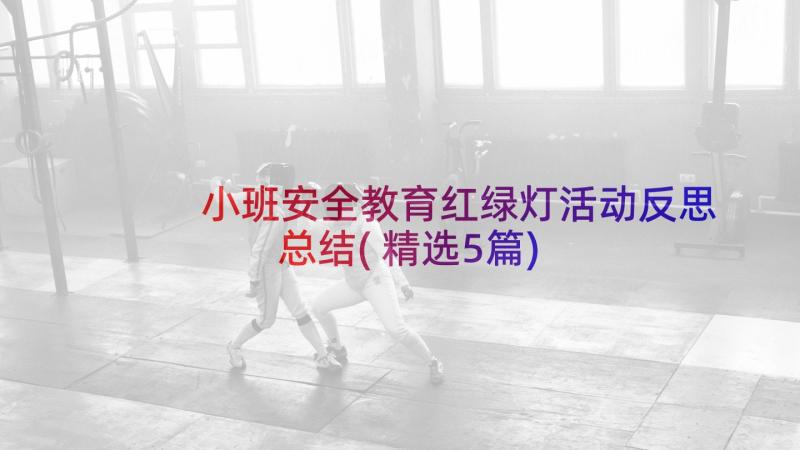 小班安全教育红绿灯活动反思总结(精选5篇)