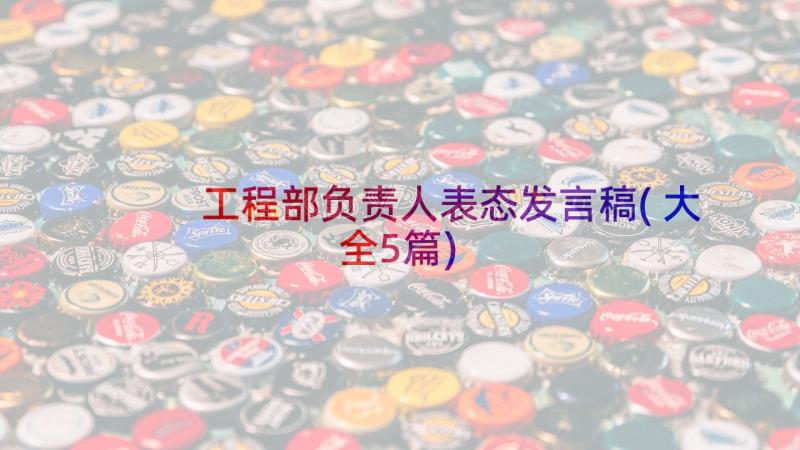 工程部负责人表态发言稿(大全5篇)