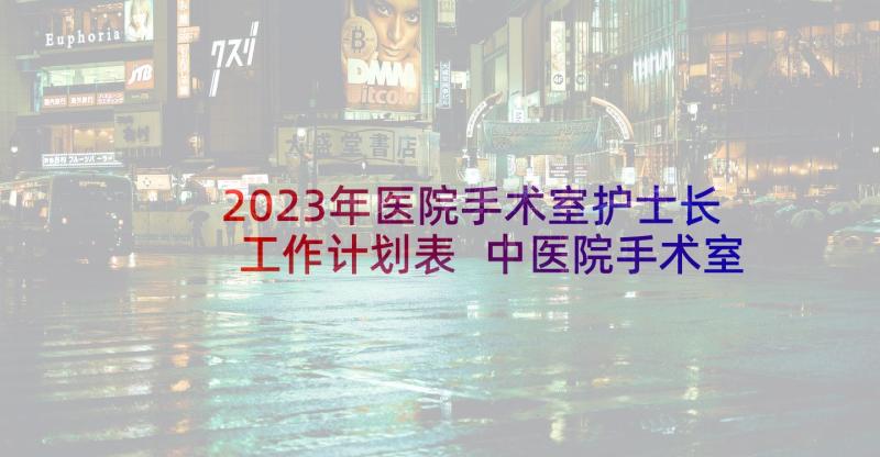 2023年医院手术室护士长工作计划表 中医院手术室的护士长工作总结(优质7篇)