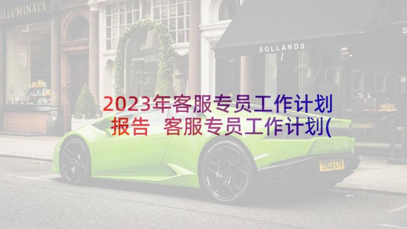 2023年客服专员工作计划报告 客服专员工作计划(模板7篇)