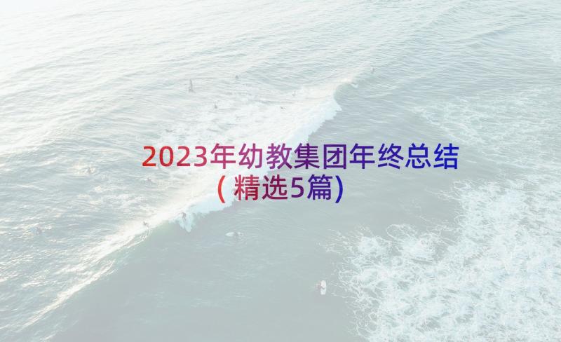 2023年幼教集团年终总结(精选5篇)